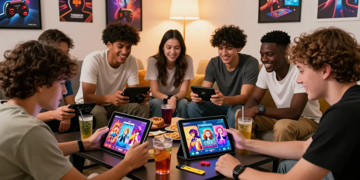 Friends enjoying free mobile hentai games in a cozy gaming setting.