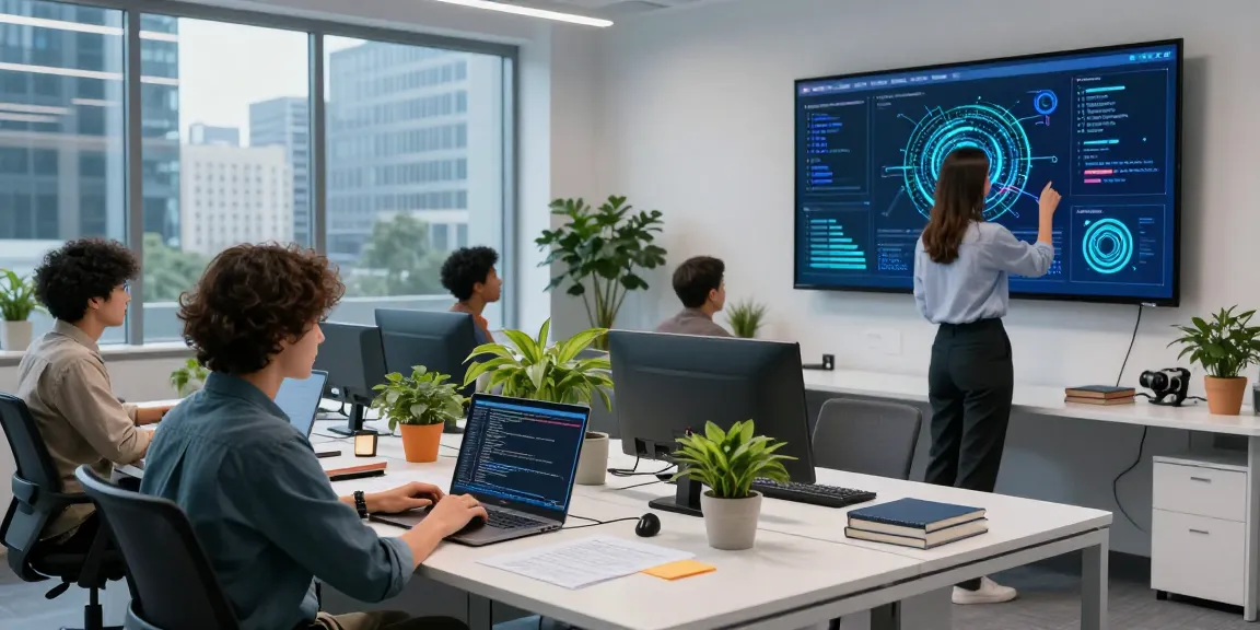 Collaborative AI team using spicy ai technology in a modern workspace