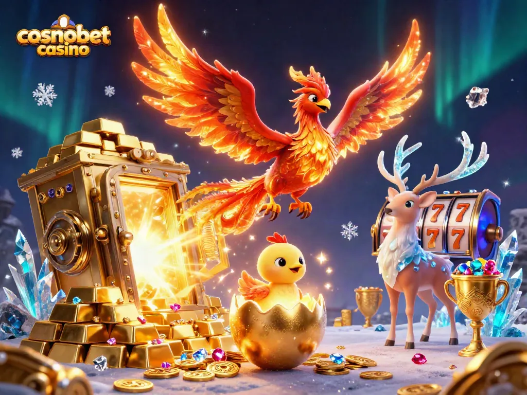 Engage with cosmobet casino through vibrant 3D illustration showcasing dynamic gaming elements and fantasy characters.
