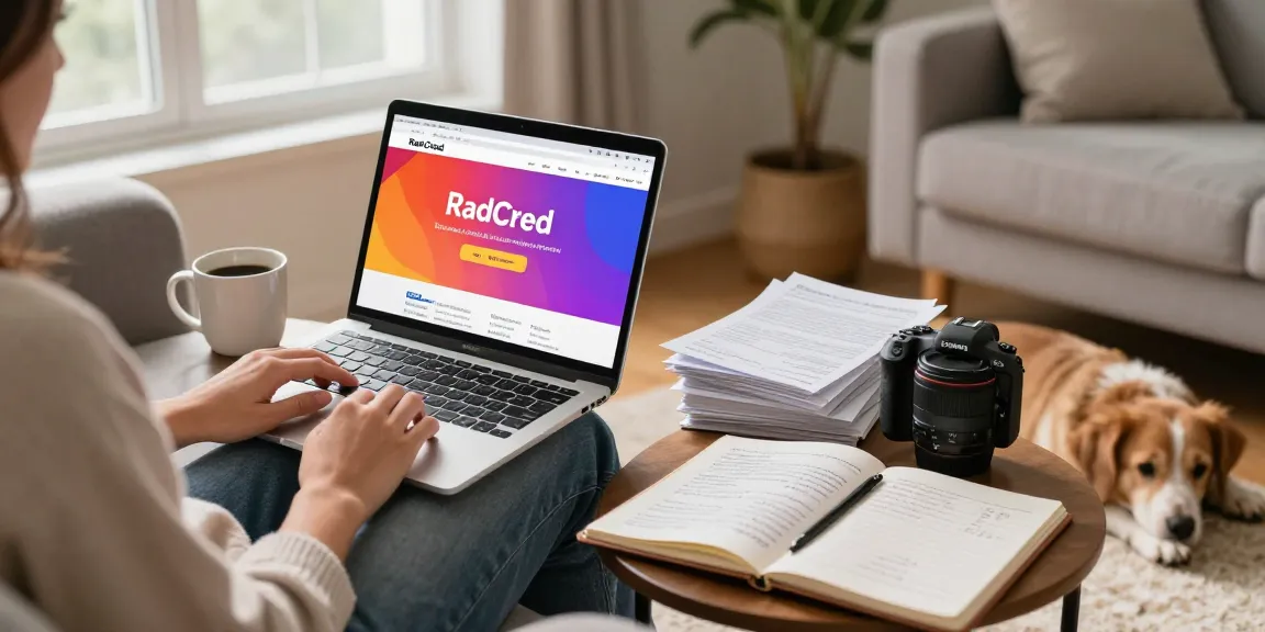 A person exploring $2000 loan same day options in a cozy living room with financial documents and a laptop, conveying comfort and accessibility.